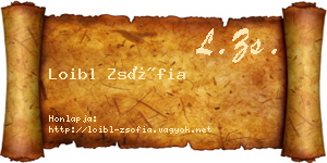 Loibl Zsófia névjegykártya